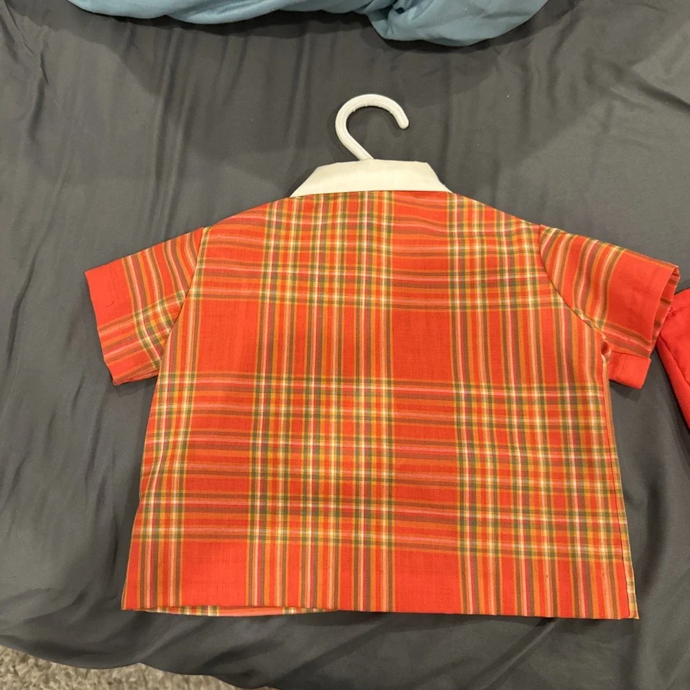 Vintage Mid-Century‎ Nanette Baby Western Cowboy Plaid Outfit Set 6mth